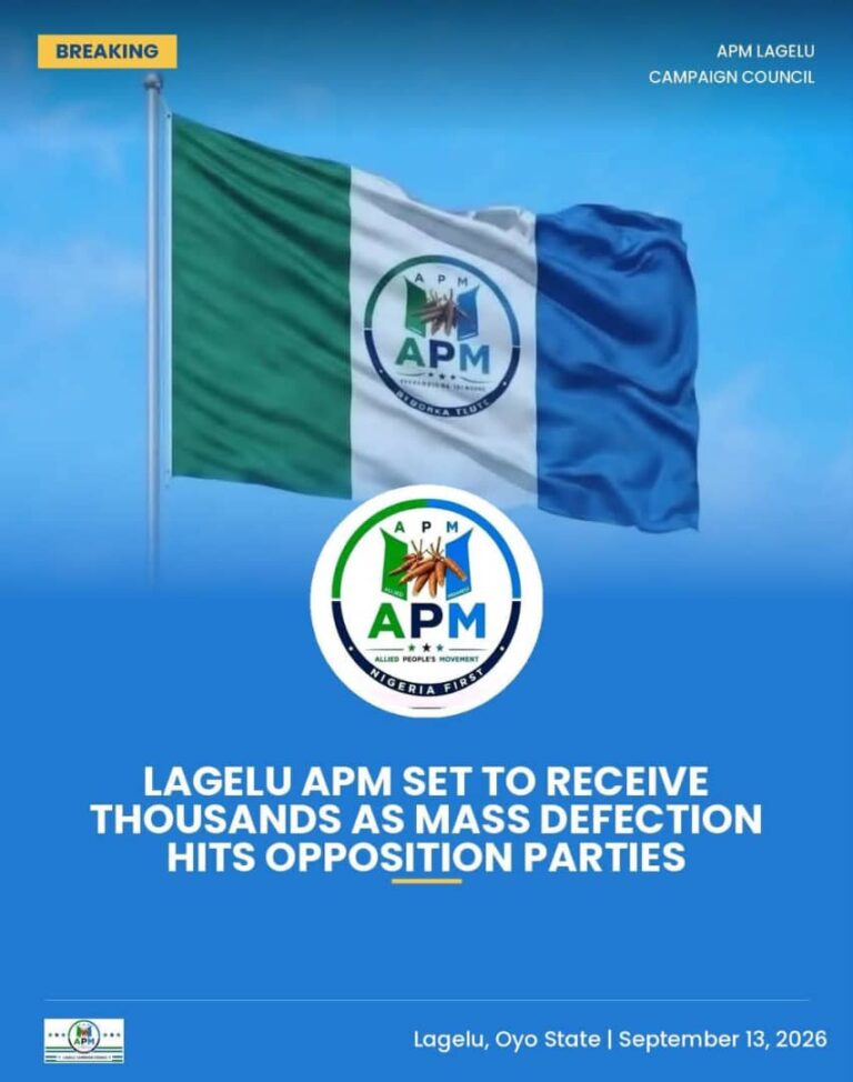 Lagelu APM Sets to Receive Thousands as Mass Defection Hits Opposition Parties